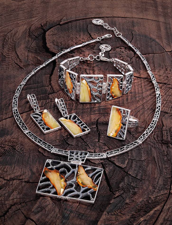 Honey Amber Necklace In Sterling Silver The Lava, image , picture 6