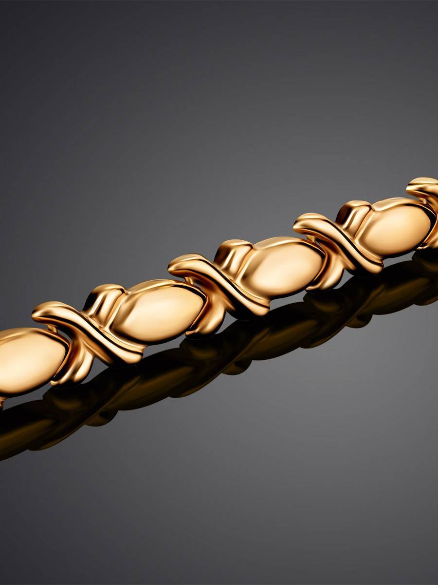 Ultra Feminine Design Golden Link Bracelet, image , picture 2