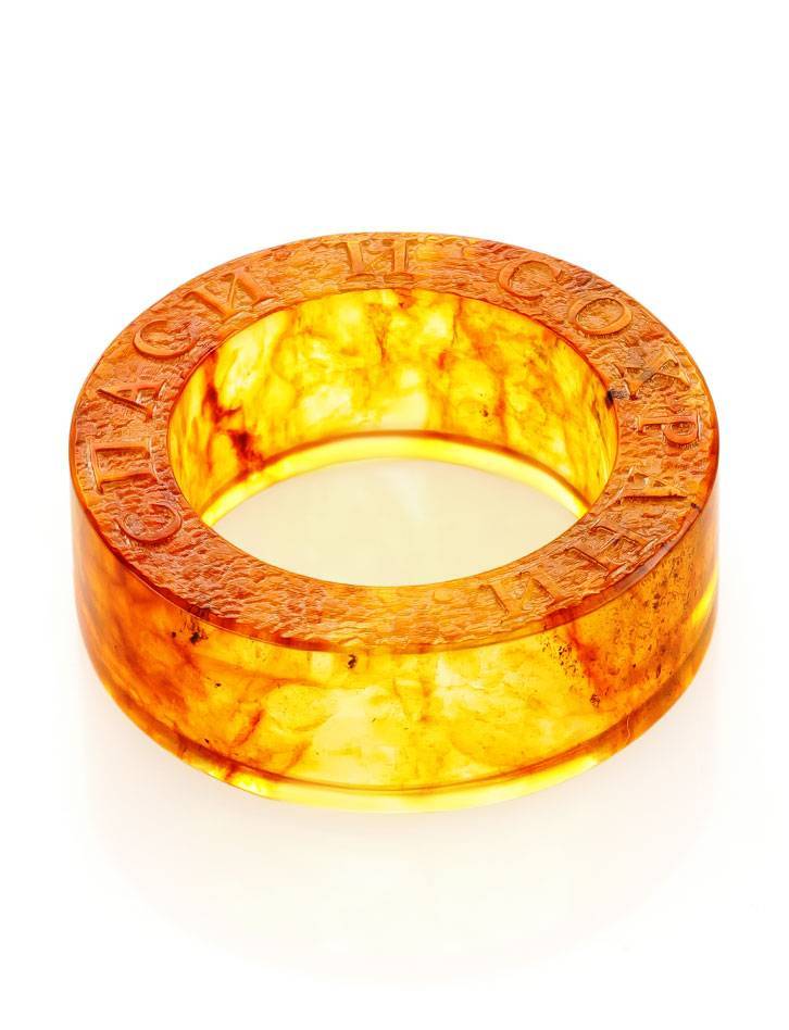 Engraved Amber Band Ring The Magma, Ring Size: 6.5 / 17, image , picture 5