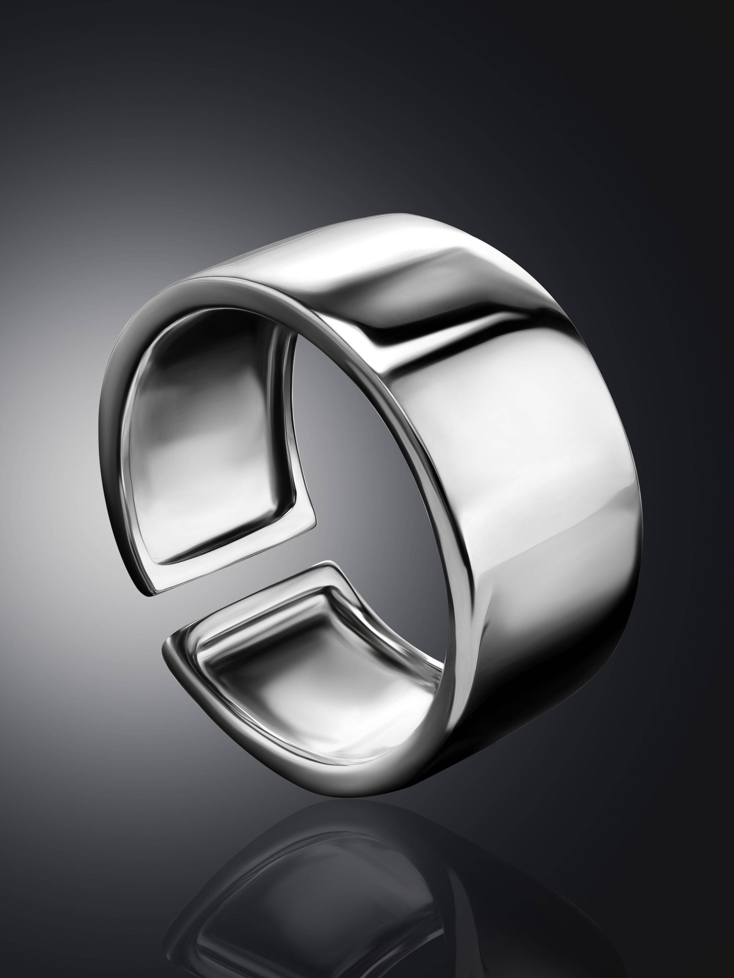 Minimalistic sterling silver unisex ring The ICONIC, Ring Size: Adjustable, image , picture 2