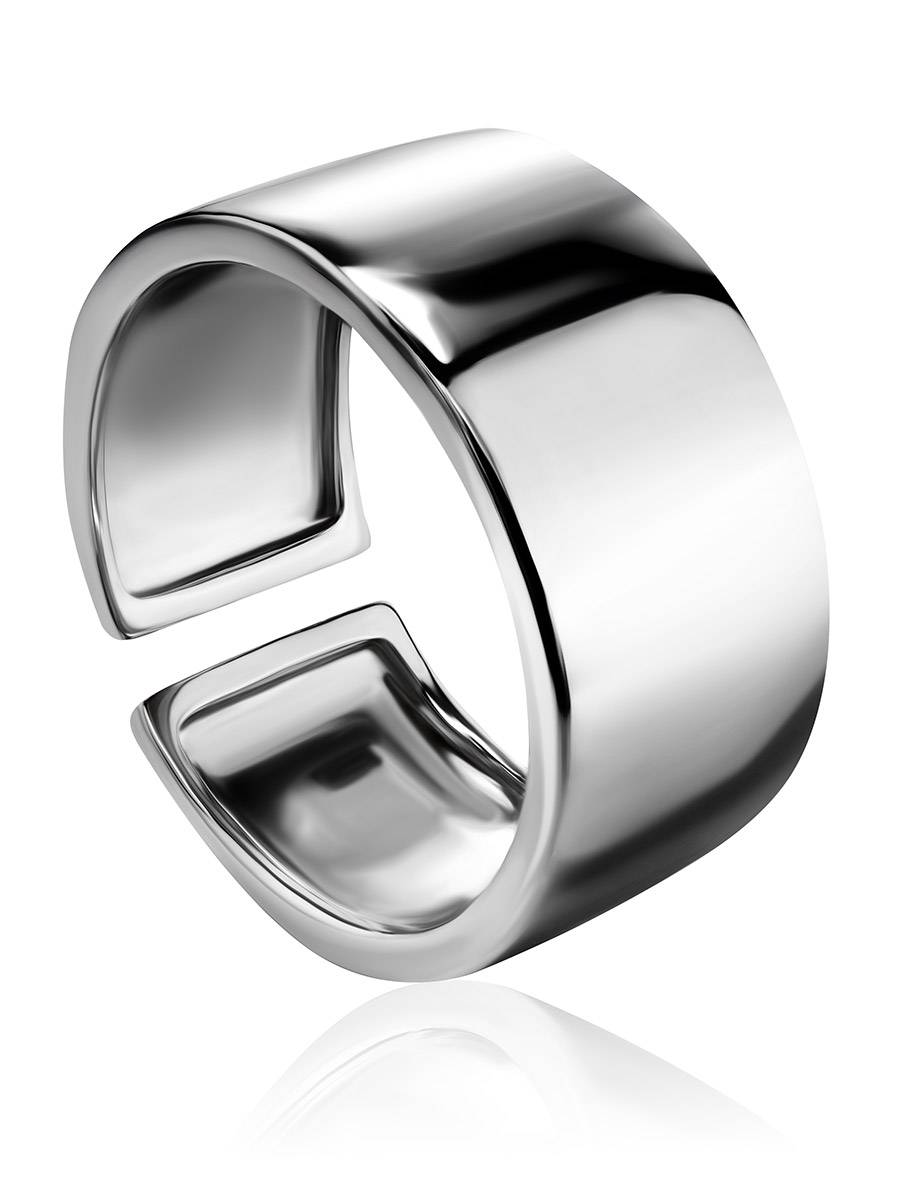 Minimalistic sterling silver unisex ring The ICONIC, Ring Size: Adjustable, image 