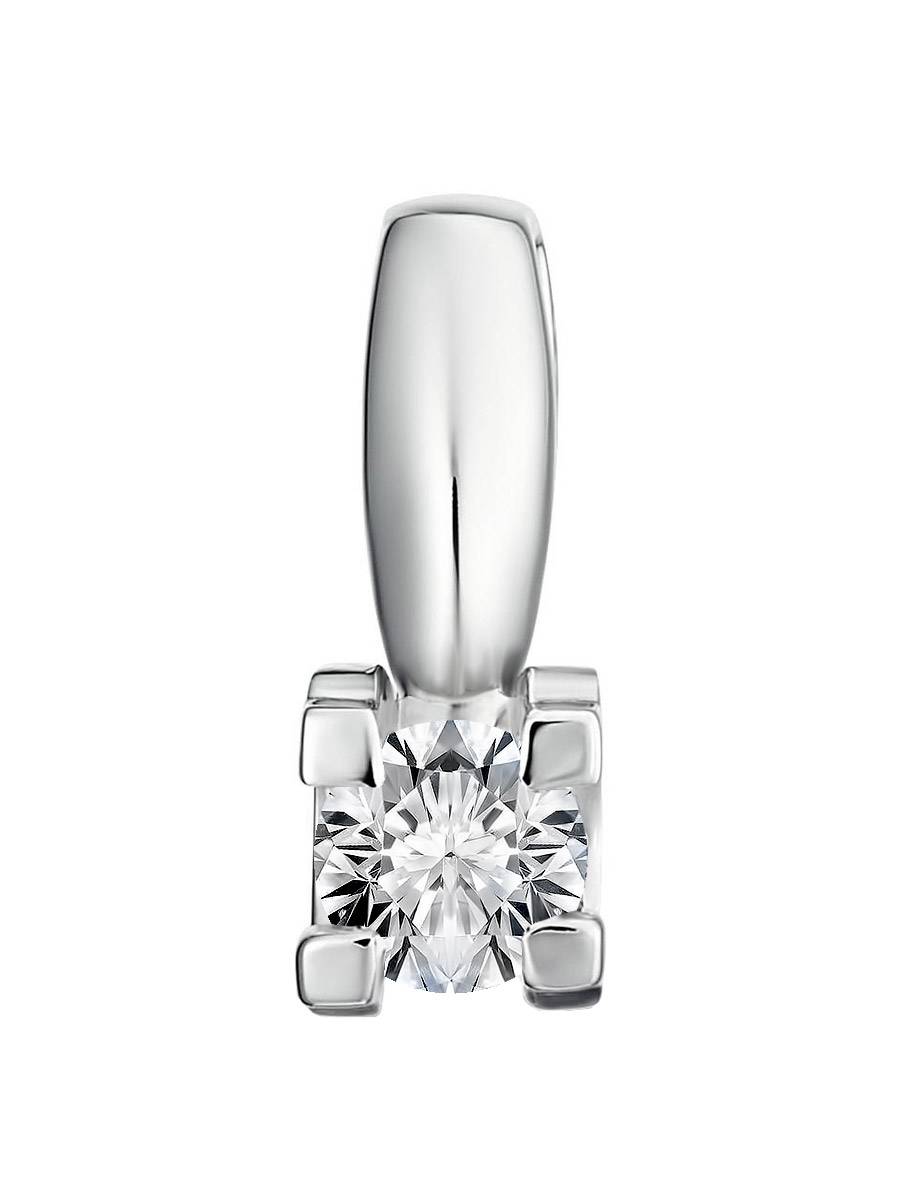 Simplistic Design White Gold Diamond Pendant, image 