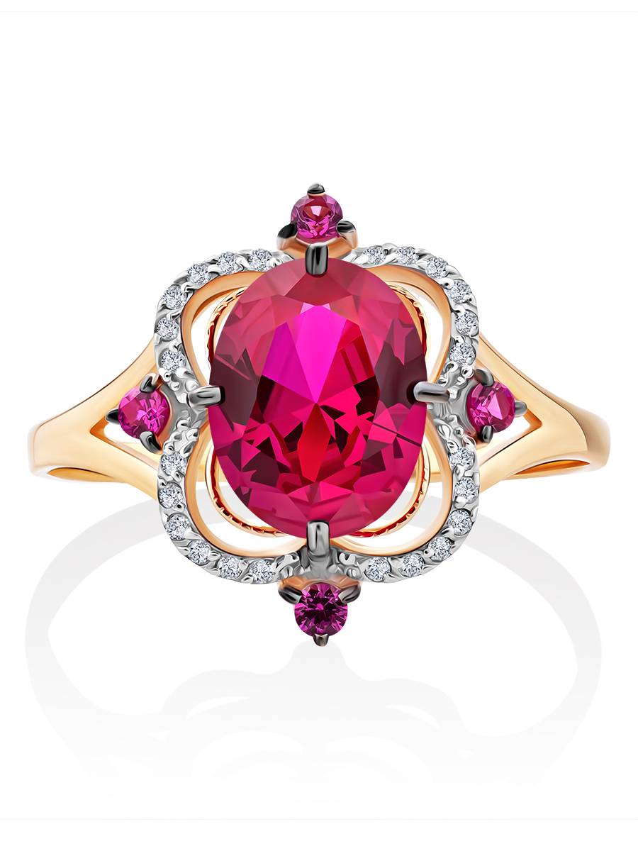 Gorgeous Gold Diamond Ruby Ring, Ring Size: 9.5 / 19.5, image , picture 3