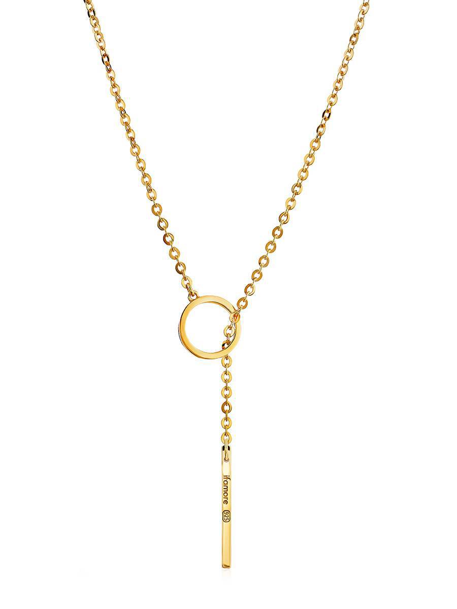Gold Plated Silver Tie Necklace The ICONIC, image 