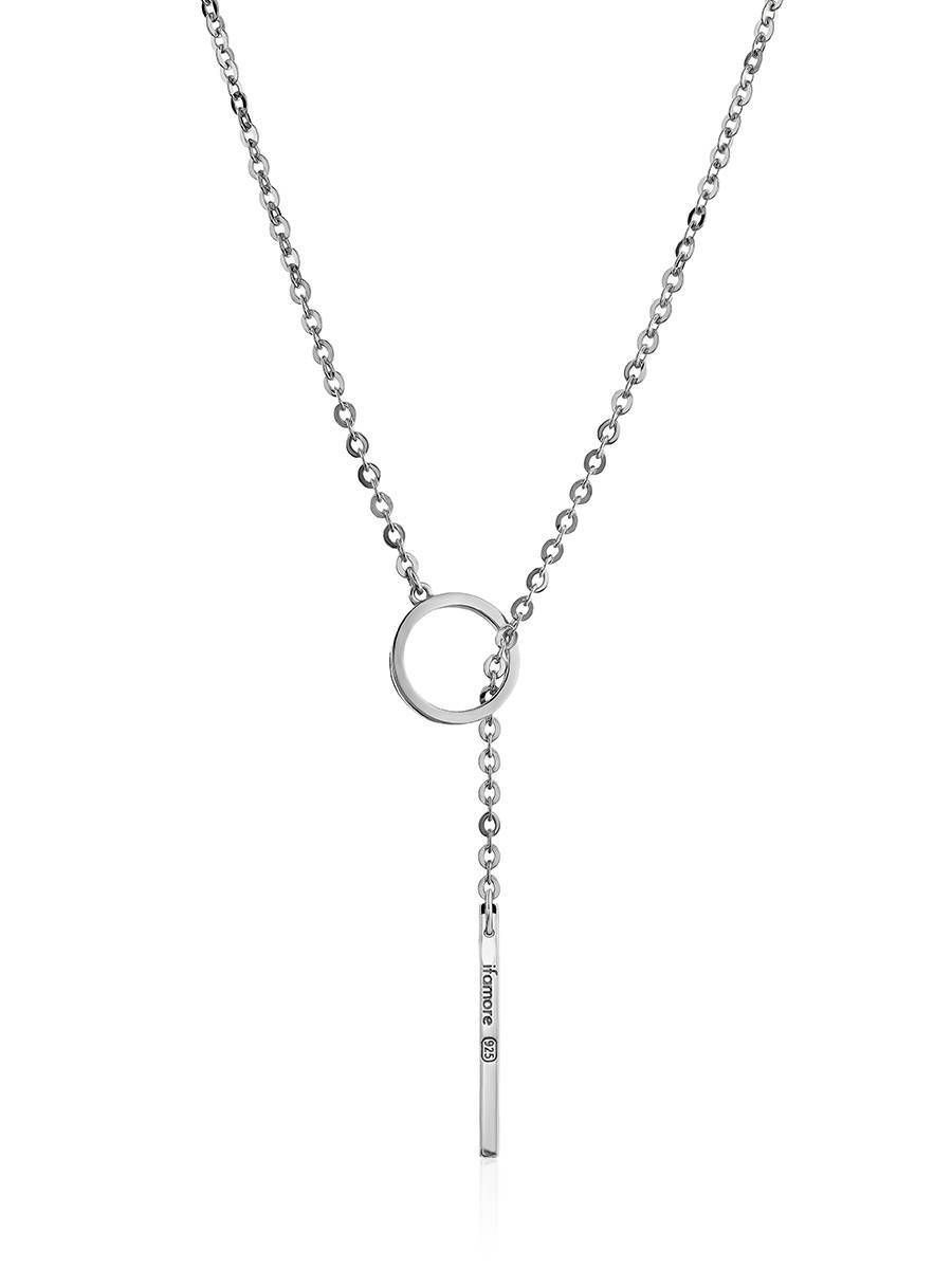 Sterling Silver Tie Bar Necklace The ICONIC, image 