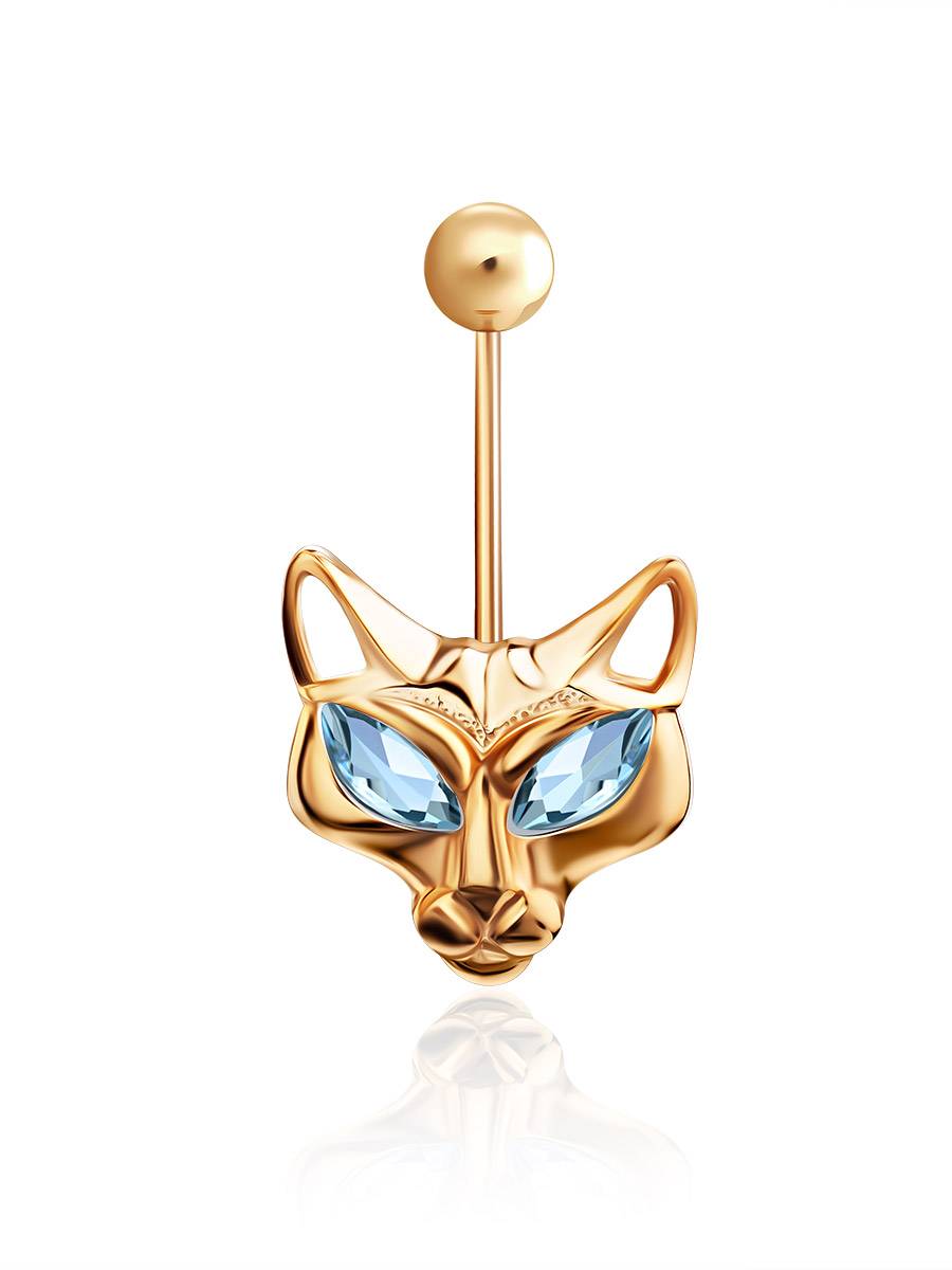 Catlike Design Gilded Silver Topaz Belly Button Ring, image 