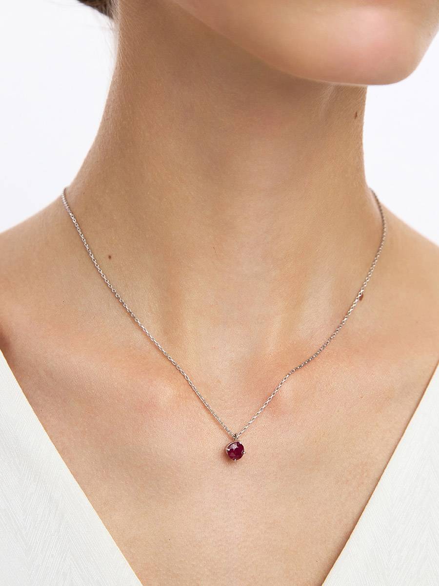 silver and ruby necklace