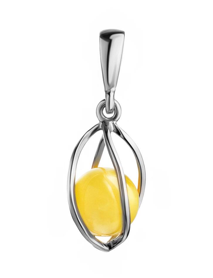 Twist Amber Pendant In Sterling Silver The Algeria, image 