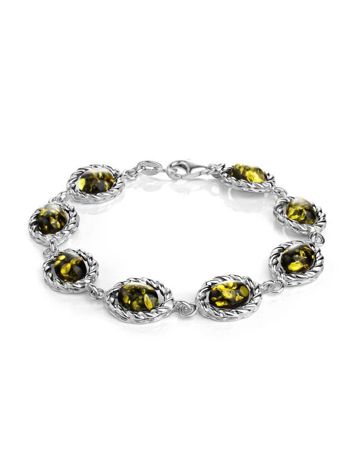 sterling silver green amber bracelets