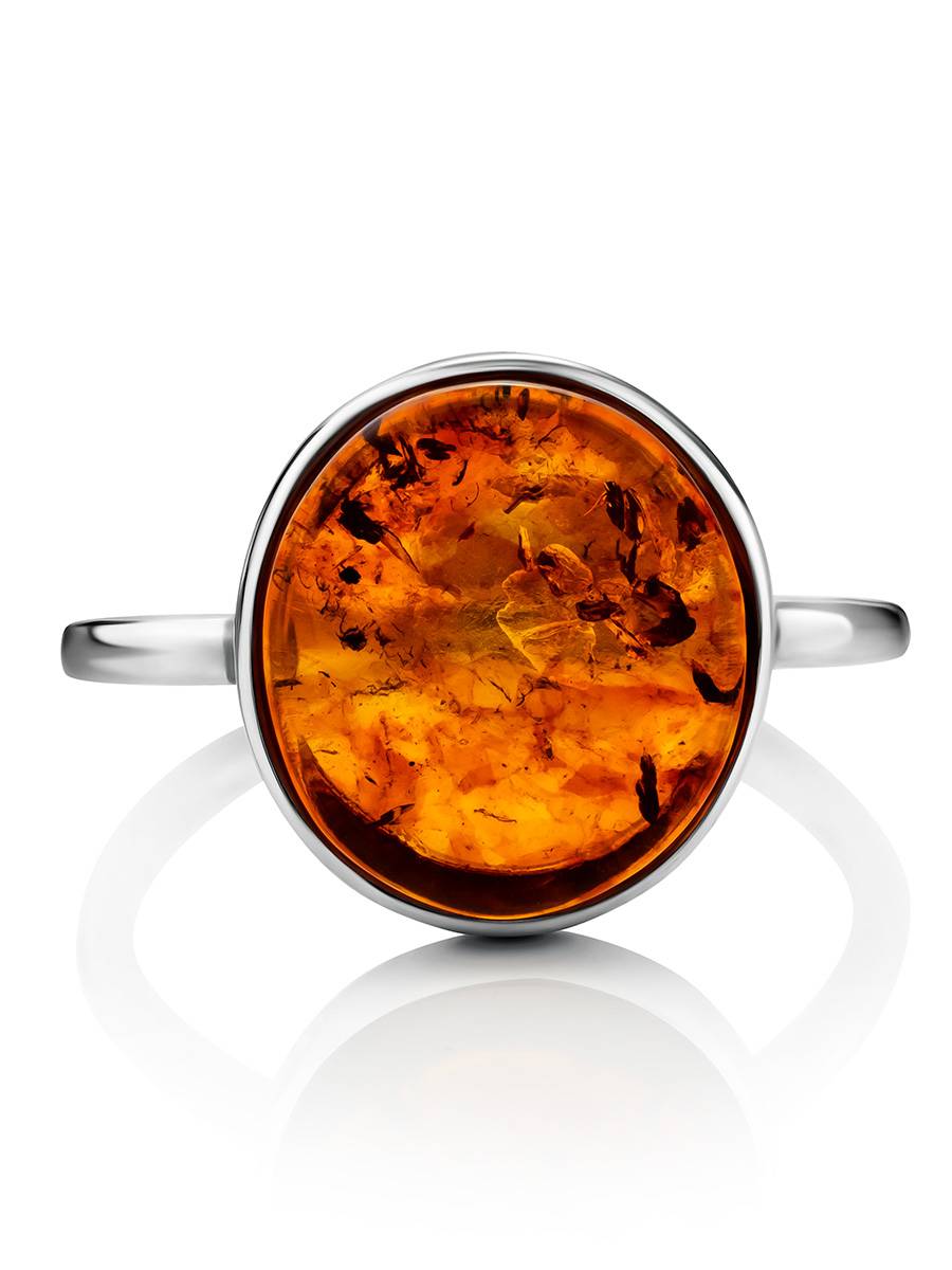 Minimalist Design Silver Amber Ring The Monaco, Ring Size: 9.5 / 19.5, image , picture 4