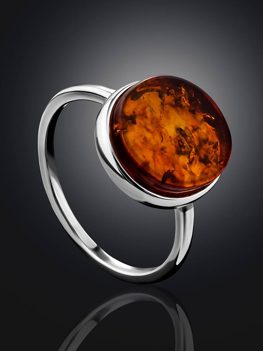 Minimalist Design Silver Amber Ring The Monaco, Ring Size: 9.5 / 19.5, image , picture 2