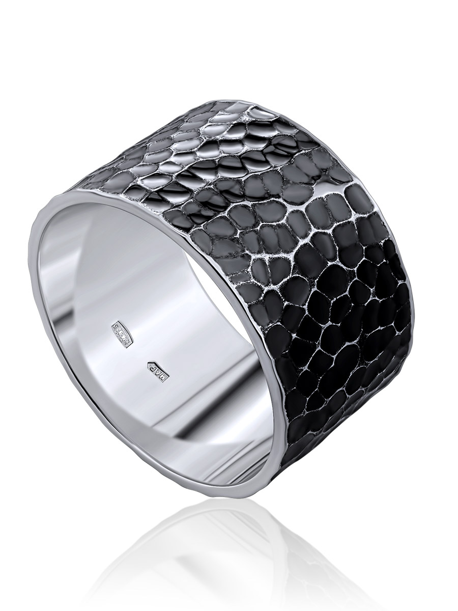 Scale Motif Silver Band Ring, Ring Size: 5.5 / 16, image 
