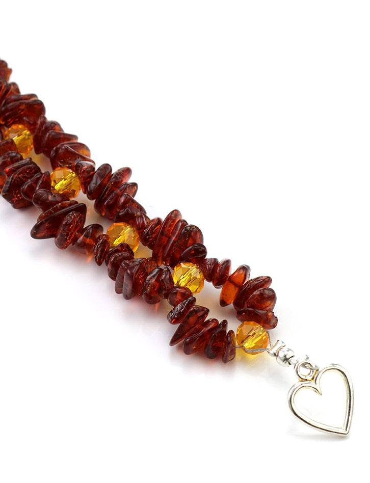 Cherry Amber Designer Bracelet With Glass Beads, image , picture 2