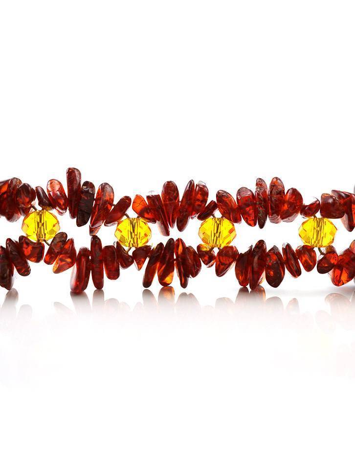 Cherry Amber Designer Bracelet With Glass Beads, image , picture 3