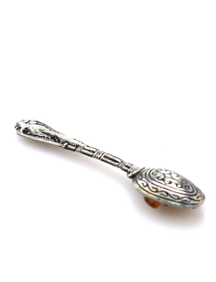 Sterling Silver Souvenir Spoon With Cognac Amber, image , picture 6