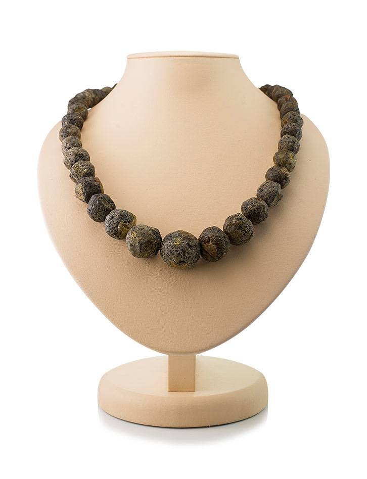 Hammer Cut Amber Beaded Necklace The Meteor, image 