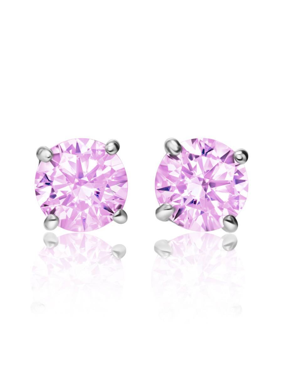 pink crystal stud earrings