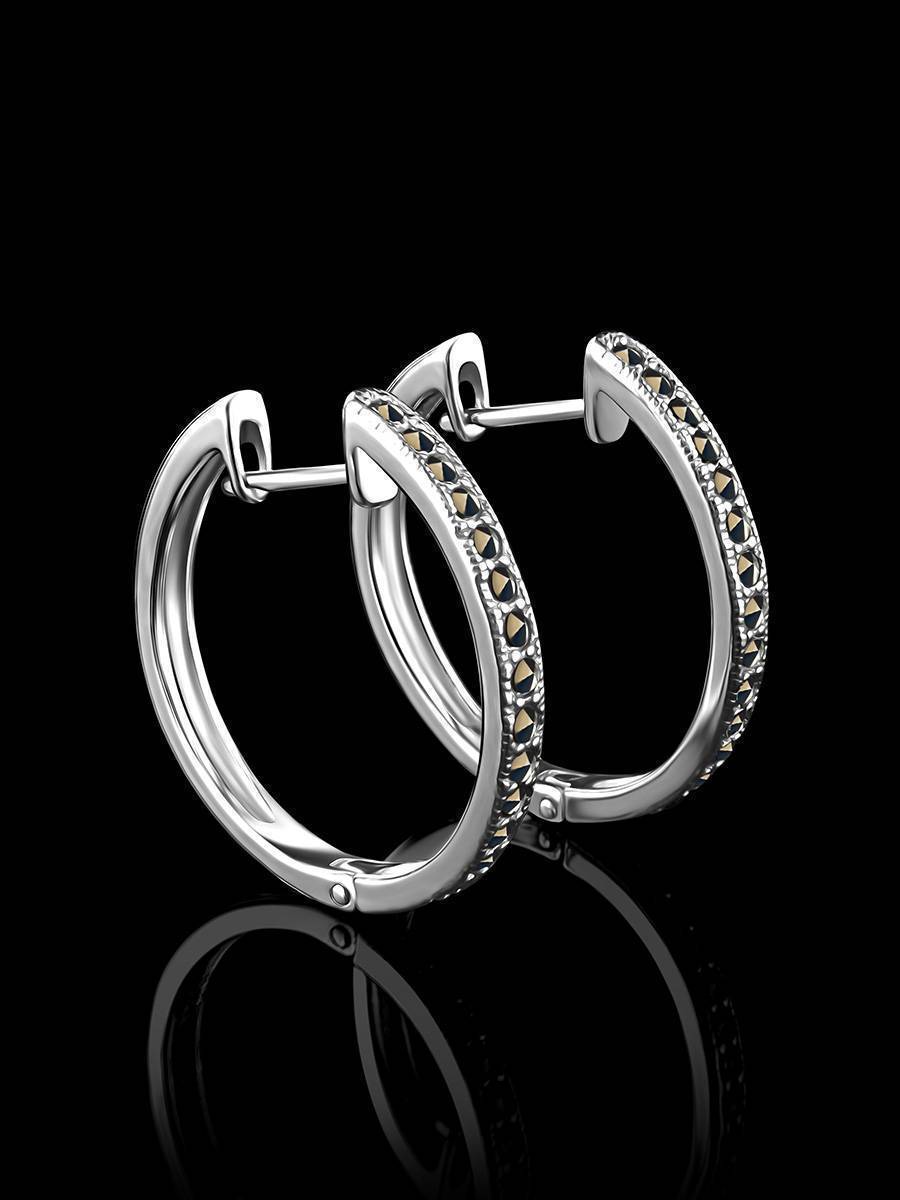 Серьги :: Серьги из серебра :: Эффектные серебряные серьги-кольца с ...