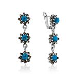 Ultra Feminine Silver Turquoise Earrings The Lace, image 