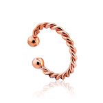 Horn Motif Rose Plated Silver Ear Cuff The Liquid, image 