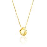 18ct Gold on Sterling Silver Textured Disk Pendant Necklace The Liquid, image 