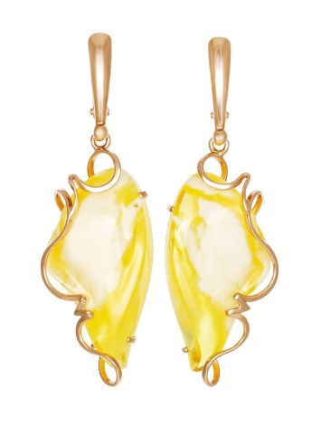 Wonderful Cloudy Amber Earrings In Gold The Rialto, image 