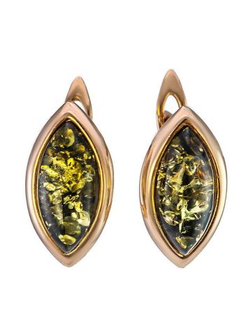 Green Amber Gold Earrings The Amaranth, image 