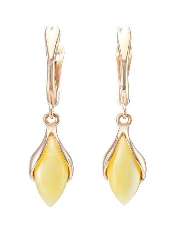 Adorable Golden Dangles With Natural Amber The Snowdrop, image 