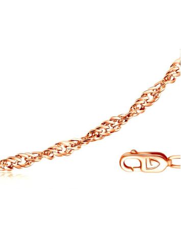 Gold Plated Silver Singapore Rope Chain 40 cm, Length: 45, image 