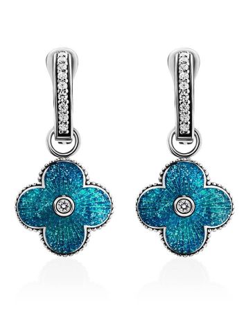 Shimmering Enamel Dangle Earrings With Crystals The Heritage, image 