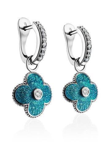 Shimmering Enamel Dangle Earrings With Crystals The Heritage, image , picture 3