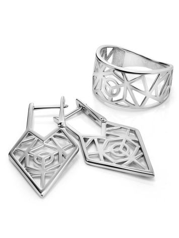 Geometric Laced Silver Earrings The Sacral, image , picture 4