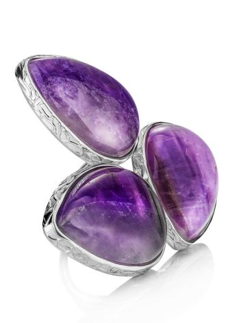 Purple Multi Stone Cluster Cocktail Ring The Bella Terra, Ring Size: 9 / 19, image 