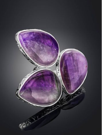 Purple Multi Stone Cluster Cocktail Ring The Bella Terra, Ring Size: 9 / 19, image , picture 2