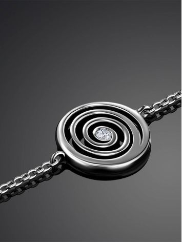 Amazing Silver Bracelet With Spiral Design Detail The Enigma Collection, Length: 19, image , picture 2