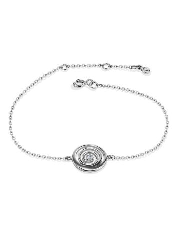 Amazing Silver Bracelet With Spiral Design Detail The Enigma Collection, Length: 19, image 