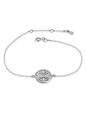 Sterling Silver Bracelet With Crystal The Enigma Collection, Length: 17, image 