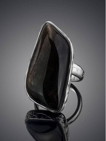 Abstract Black Stone Cocktail Ring The Bella Terra, Ring Size: 8 / 18, image , picture 2