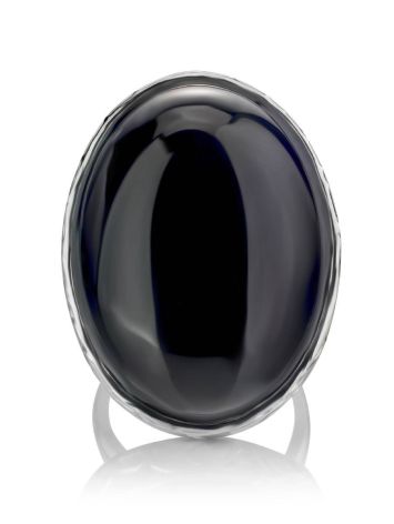 Dramatic Black Round Stone Cocktail Ring The Bella Terra, Ring Size: 8 / 18, image , picture 3