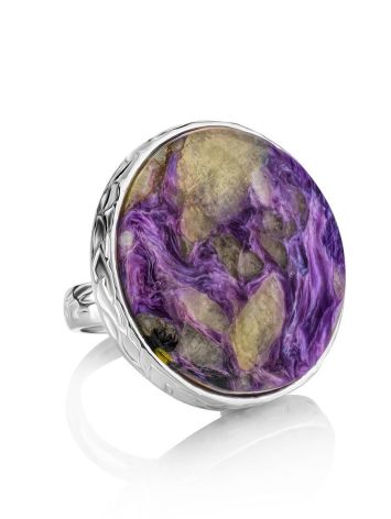 Statement Two Tone Purple Cocktail Ring The Bella Terra, Ring Size: 8 / 18, image 