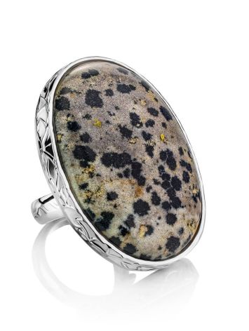 Stunning Speckled Stone Cocktail Ring The Bella Terra, Ring Size: 8 / 18, image 