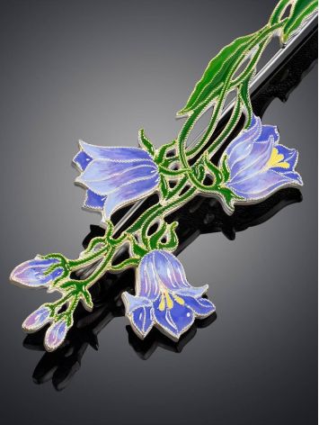 Exquisite Bluebell Flower Enamel Brooch, image , picture 3