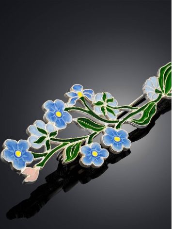 Cute Forget-Me-Not Flower Enamel Brooch, image , picture 3