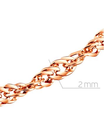 Gold Plated Silver Singapore Rope Chain 40 cm, Length: 45, image , picture 2