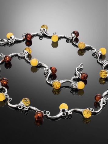 Chic Silver Amber Necklace The Leia, image , picture 2