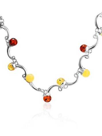 Chic Silver Amber Necklace The Leia, image 