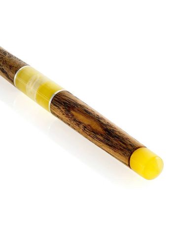 Handcrafted Wooden Ball Pen With Honey Amber, image , picture 5