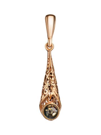 Wonderful Gold Plated Silver Amber Pendant The Roxanne, image 