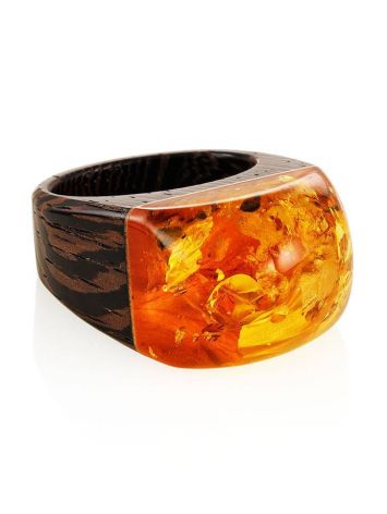Cognac Amber Wooden Ring The Indonesia, Ring Size: 9.5 / 19.5, image , picture 3