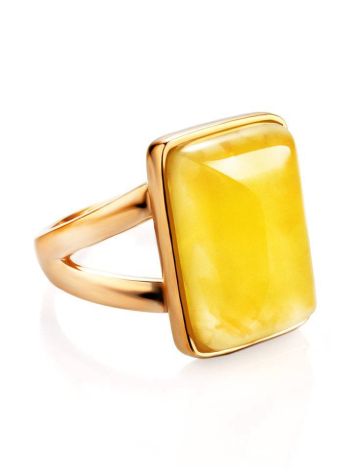 Stylish Natural Honey Amber Ring The Copenhagen, Ring Size: 5.5 / 16, image , picture 3